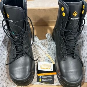 Terra Men's Black Safety Work Boots Sz 11